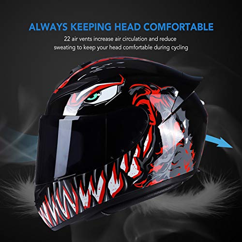 GoolRC Casco de Moto Rading Moda de Cara Completa Ligero para Carreras de Motos, Talla L