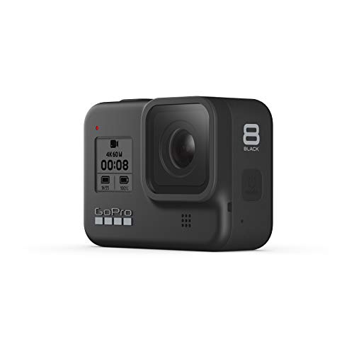 GoPro HERO8 Black, Cámara de Acción Digital 4K Resistente al Agua con Estabilización Hipersuave, Pantalla Táctil y Control de Voz: Transmisión en Vivo Full HD, Bluetooth USB Wireless