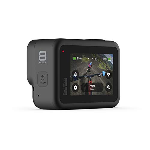 GoPro HERO8 Black, Cámara de Acción Digital 4K Resistente al Agua con Estabilización Hipersuave, Pantalla Táctil y Control de Voz: Transmisión en Vivo Full HD, Bluetooth USB Wireless