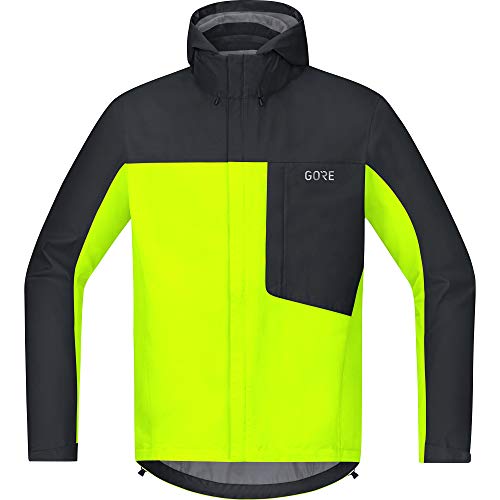 GORE WEAR C3 Chaqueta de hombre con capucha GORE-TEX, S, amarillo neón