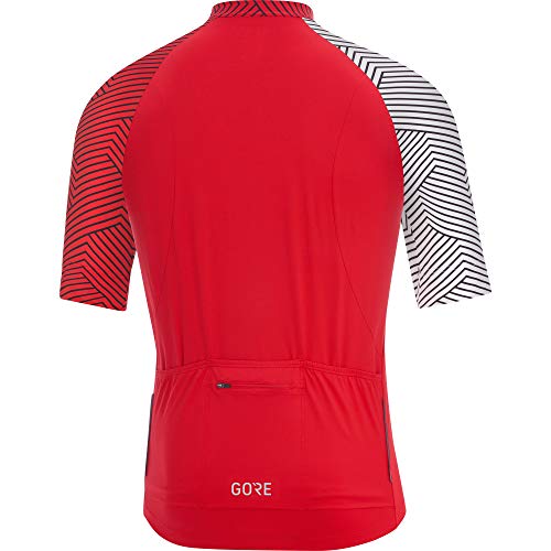 GORE WEAR C5 Maillot de manga corta para hombre, L, rojo/blanco