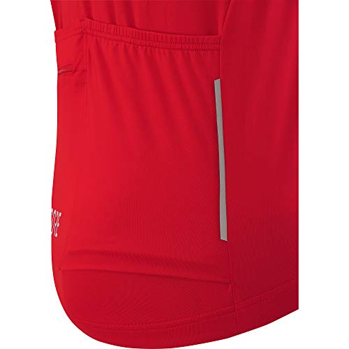 GORE WEAR C5 Maillot de manga corta para hombre, L, rojo/blanco