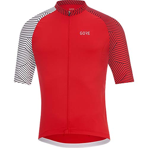 GORE WEAR C5 Maillot de manga corta para hombre, L, rojo/blanco