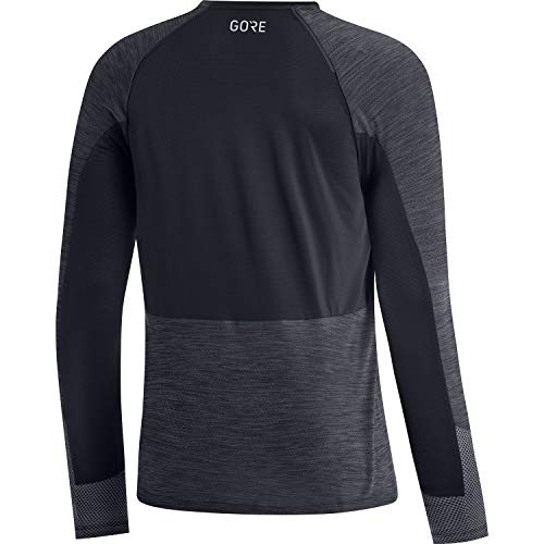 GORE WEAR Camise de manga larga de running Energetic para hombre, S, Azul marino/Rojo fuego