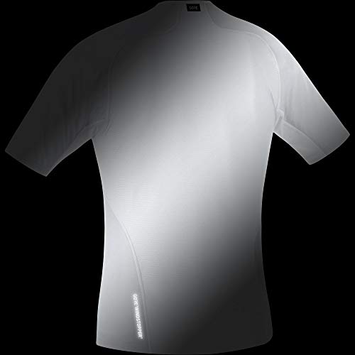 GORE Wear Camiseta interior cortavientos de hombre, L., Gris claro/Blanco, 100024