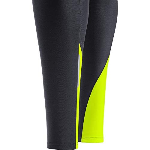 GORE WEAR Culote térmico con badana de ciclismo para hombre, C3, L, Negro/Amarillo neón