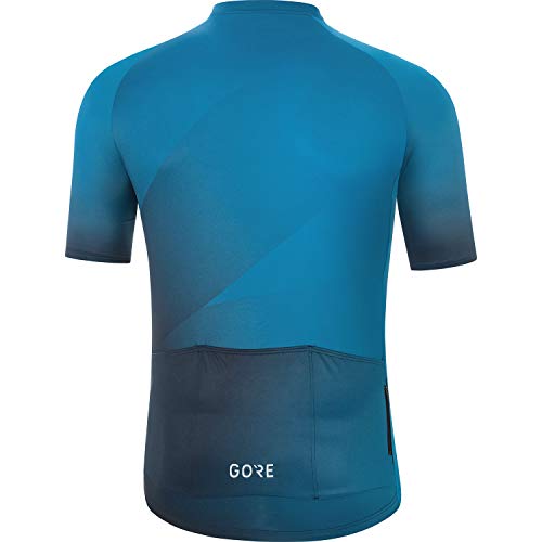 GORE WEAR Maillot de manga corta Fade para hombre, M, Azul cobalto/Negro