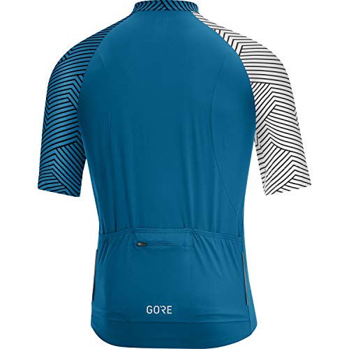 GORE WEAR Maillot de manga corta para hombre, C5, S, Azul cobalto/Blanco