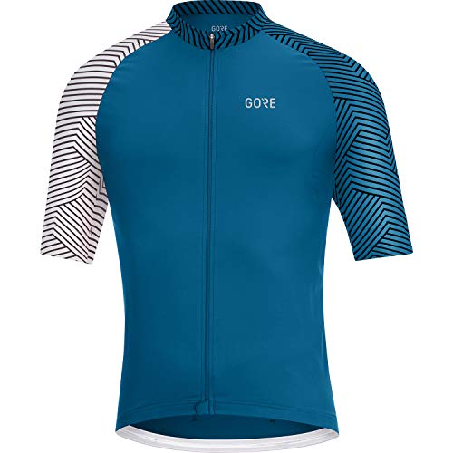 GORE WEAR Maillot de manga corta para hombre, C5, S, Azul cobalto/Blanco