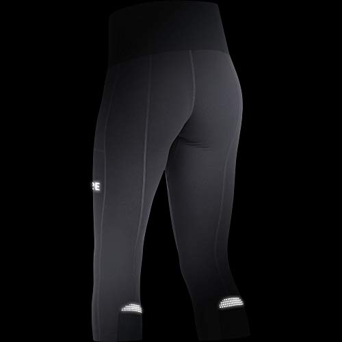 GORE WEAR R5 Mallas de running 3/4 para mujer, 34, Gris oscuro/Negro