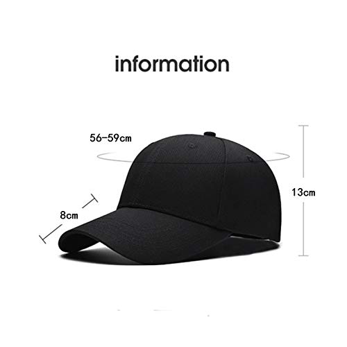 Gorra de Béisbol Simple Snapbacks Deportes Casual Sombrero de Béisbol Visera Sombrero de Protección Solar Gorras de Golf Casual Deportivo Algodón Peso Ligero Unisex Ajustable Sombreros