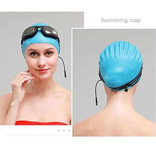 Gorro De NataciÓN Silicona Tallas Grandes CÓModa ProtecciÓN para Los OÍDos para La Cabeza ProtecciÓN para El Cabello Equipo De NataciÓN Gorro De NataciÓN Unisex Impermeable (Negro)