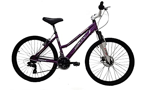 GOTTY Bicicleta de montaña MTB Mujer CRS, Aluminio 26", con suspensión Zoom Gama Alta, Cambio Shimano de 18 velocidades y Freno de Disco. (Violeta)