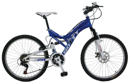 GOTTY Bicicleta de montaña para niños de Entre 10 y 12 años STRONG-24DD, Cuadro 24" Acero, suspensión Aluminio, Cambio Shimano TX-35 21Velocidades, bielas de Acero, Frenos de Disco