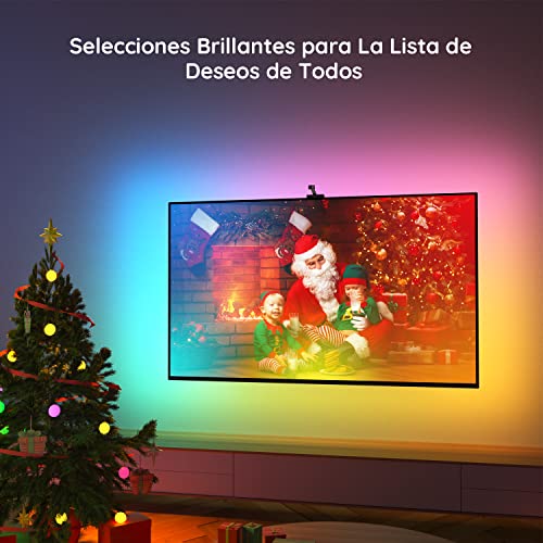 Govee Immersion Tira LED TV con Cámara 3,8m, Alexa Luces LED RGBIC WiFi Funciona con Alexa y Google Assistant USB, Luz Ambilight Soporta 55-65 Pulgada TV para Película, Navidad y LED Gaming