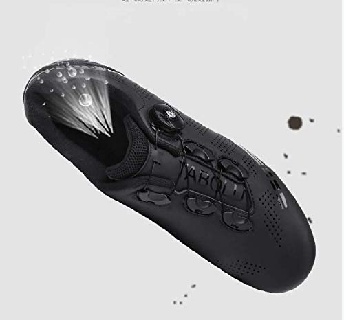 Govoland Zapatillas De Ciclismo Zapatillas De Ciclismo De Carretera para Hombres Y Mujeres Zapatillas De Ciclismo con Cordones Zapatillas De Interior/Exterior con Cerradura(38, Black)