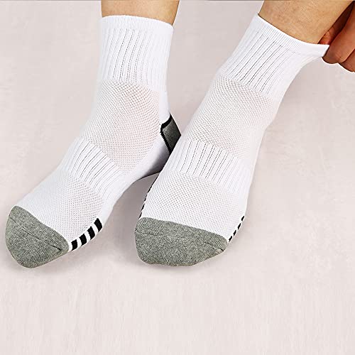 Gozlu 5 Pares Calcetines Deporte Hombre, Cómodos Gruesos Calcetines Anti-ampollas para Running, Transpirable, Absorbe el Sudor, Arco de CompresióN, Quarter Calcetines Talla 41-46