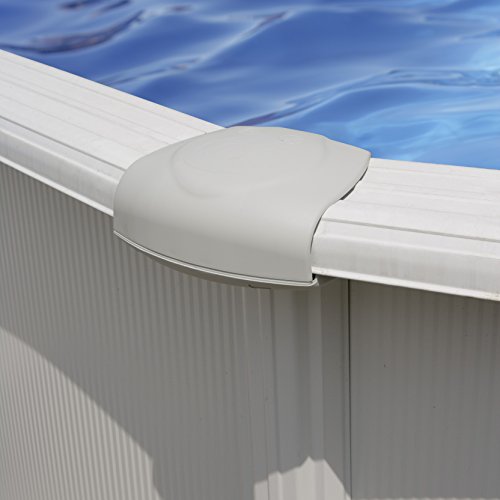 Gre KIT460ECO Fidji - Piscina Elevada Redonda, Aspecto Acero Blanco, 460 x 120 cm