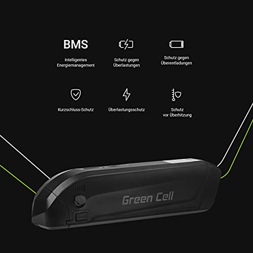 Green Cell® Batería para Bicicleta Electrica 36V 12Ah de Iones de Litio Li-Ion 432Wh Recargable al Motor 250W BMS E-Bike Pedelec Down Tube y Cargador