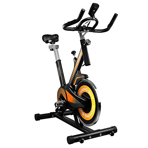 Gridinlux | Ed. Vida10 | Bicicleta estática Ciclo Indoor | Pantalla LCD táctil | Volante de Inercia 10 kg | Pulsómetro | Resistencia Variable, Altura Ajustable | Unisex