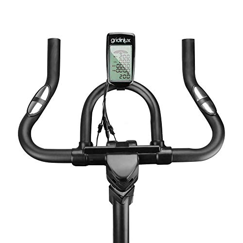 gridinlux | Trainer Alpine 6000 | Bicicleta estática Spinning | Volante Inercia 10 kg | Regulación Total de Intensidad | Pantalla LCD con pulsómetro | Fitness