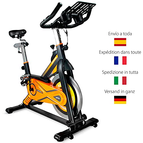 gridinlux | Trainer Alpine 8500 | Bicicleta estática | Ciclo Indoor Spinning | Volante de Inercia 25 kg | Nivel Avanzado | Sistema de Absorción de Impactos | Pantalla LCD | Fitness