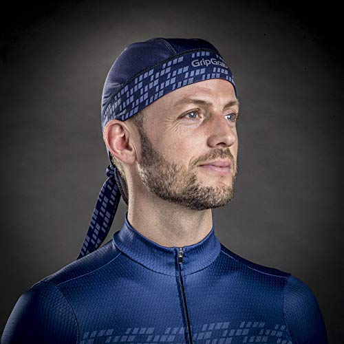 GripGrab Bandana Protección UV Sotocasco Gorra de Ciclismo Transpirable Pañuelo Sudor Cabeza en 8 Colores Calentadores Babeza, Adultos Unisex, Azul Marino, Talla Única