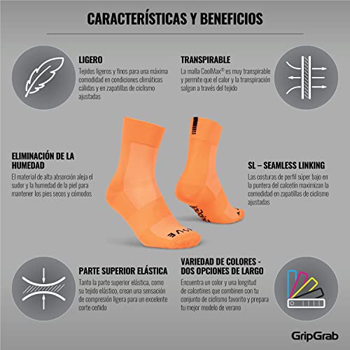 GripGrab Calcetines Ciclismo Verano Lightweight SL Performance 8 Colores Altura 12 cm y 15 cm Ciclistas Carrerera MTB