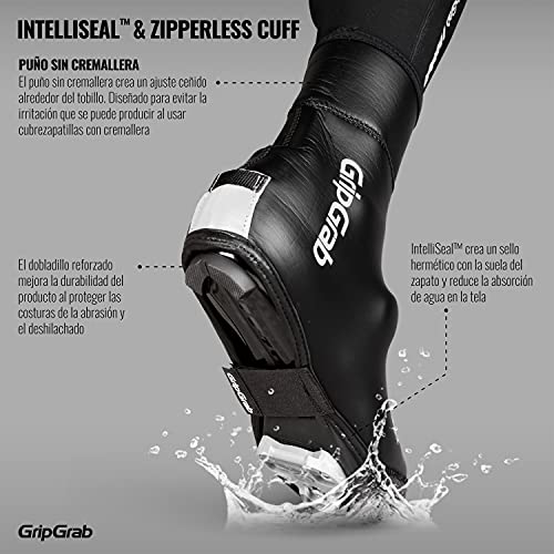 GripGrab Cubrezapatillas Ciclismo Arctic Invierno Térmicos Carretera Cortavientos 4mm Neopreno Impermeable con Forro Cubrebotas, Unisex-Adult, Negro, XL (44-45)