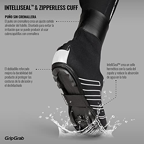 GripGrab Cubrezapatillas de Ciclismo RaceThermo X Neopreno 4mm Impermeable Cortavientos de Invierno Zapatillas MTB/CX Cubrebotas, Adultos Unisex, Negro, 44/45 EU