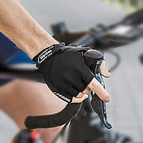 Gripgrab Guantes de Ciclismo ProGel 4mm DoctorGel Carretera MTB Cortos de Verano Bicicleta Antideslizantes Acolchados, Unisex Adulto, Negro, L