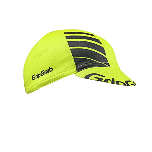 GripGrab Lightweight Summer Cycling Cap UV-Protection Under-Helmet Mesh Hat Highly Breathable 8 Colours, Amarillo neón, OneSize (54-63 cm)