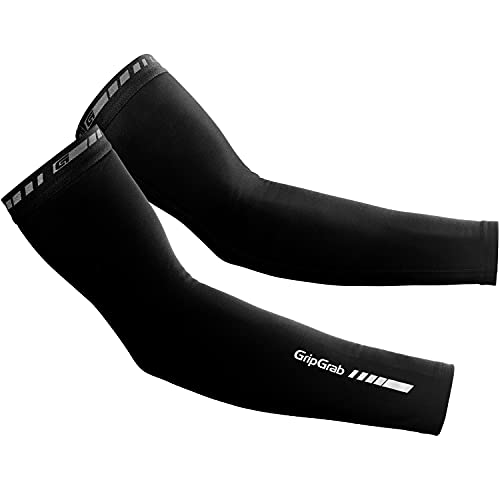 GripGrab Manguitos de Ciclismo Térmicos Clásicos Antideslizantes Calentadores de Brazos Otoño Invierno Negro y Amarillo, Adultos Unisex, M