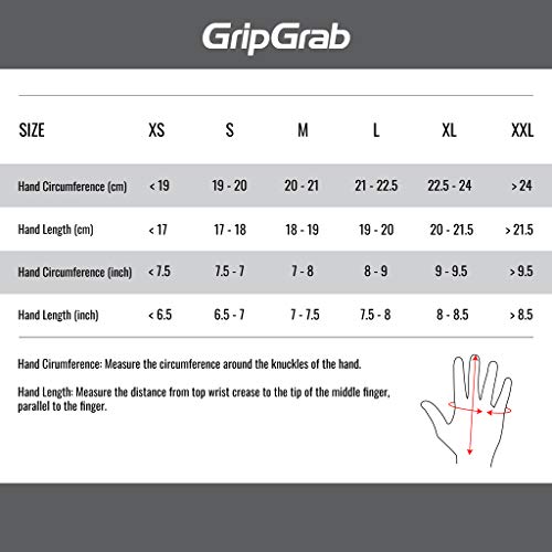 GripGrab Shark Gel-Padded Fullfinger Mountain Gravel Bike Gloves Long Cushioned Summer Cycling Black Navy-Blue, Large