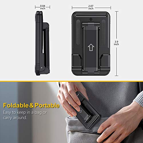 Gritin Soporte Tablet, Multiángulo Soporte Móvil Mesa, Soporte Dock Base Plegable&Portátil con Almohadilla de Silicona Antideslizante para Teléfono Móvil Phone, Android