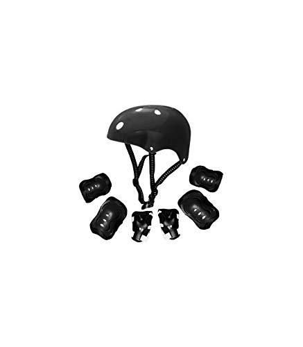 Grupo K-2 Kit Casco Y Protecciones para Niños Ajustable Patinaje Ciclismo Monopatín Bicicleta Skate Bicicleta Kr-006  Negro