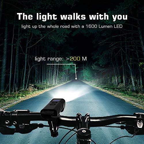 GT HITGX Luzde Bicicleta LED Recargables USB con 6400 mAh 13 Modos, 3000 lúmenes Luces de Bicicleta Delanteras y Traseras Súper Brillantes Impermeables IPX5 para Ciclismo y Camping