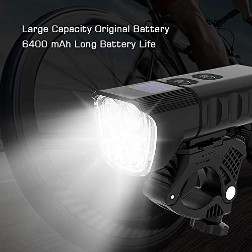 GT HITGX Luzde Bicicleta LED Recargables USB con 6400 mAh 13 Modos, 3000 lúmenes Luces de Bicicleta Delanteras y Traseras Súper Brillantes Impermeables IPX5 para Ciclismo y Camping