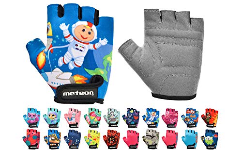 Guantes Bicicleta MTB BMX Ciclismo Montaña Carretera Fitness Gimnasio Bici Escalada Senderismo y Otros Deportes Guantes Deportivos Sin Dedos para Mujer y Hombre (JR S ~ 6,5-7cm, Space)