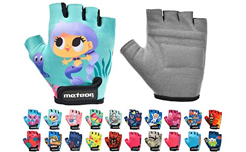 Guantes Bicicleta MTB BMX Ciclismo Montaña Carretera Fitness Gimnasio Bici Escalada Senderismo y Otros Deportes Guantes Deportivos Sin Dedos para Mujer y Hombre (JR M ~7-7,5cm, Magic)