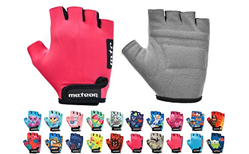 Guantes Bicicleta MTB BMX Ciclismo Montaña Carretera Fitness Gimnasio Bici Escalada Senderismo y Otros Deportes Guantes Deportivos Sin Dedos para Mujer y Hombre (JR XS ~6-6,5cm, Pink)