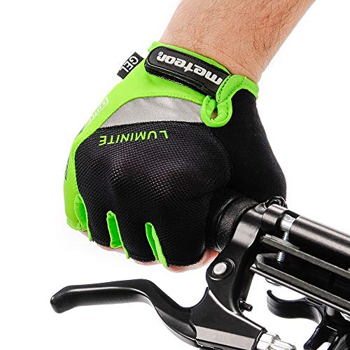 Guantes Bicicleta MTB BMX Ciclismo Montaña Carretera Fitness Gimnasio Bici Escalada Senderismo y Otros Deportes Guantes Deportivos Sin Dedos para Niños Juventud Mujer y Hombre (XS, GX31 Verde)