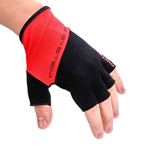 Guantes Bicicleta MTB BMX Ciclismo Montaña Carretera Fitness Gimnasio Bici Escalada Senderismo y Otros Deportes Guantes Deportivos Sin Dedos para Niños Juventud Mujer y Hombre (JRXL ~8cm, GX130)