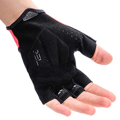 Guantes Bicicleta MTB BMX Ciclismo Montaña Carretera Fitness Gimnasio Bici Escalada Senderismo y Otros Deportes Guantes Deportivos Sin Dedos para Niños Juventud Mujer y Hombre (JRXL ~8cm, GX130)