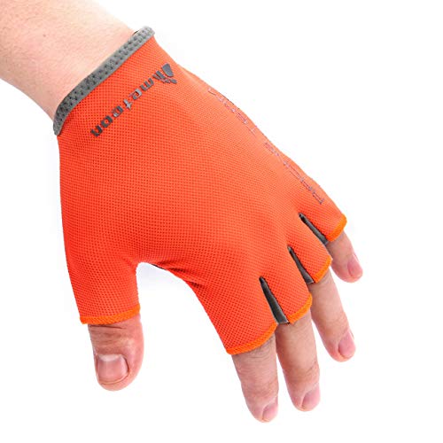 Guantes Bicicleta MTB BMX Ciclismo Montaña Carretera Fitness Gimnasio Bici Escalada Senderismo y Otros Deportes Guantes Deportivos Sin Dedos para Niños Juventud Mujer y Hombre (L ~9,7cm, FLOW41)