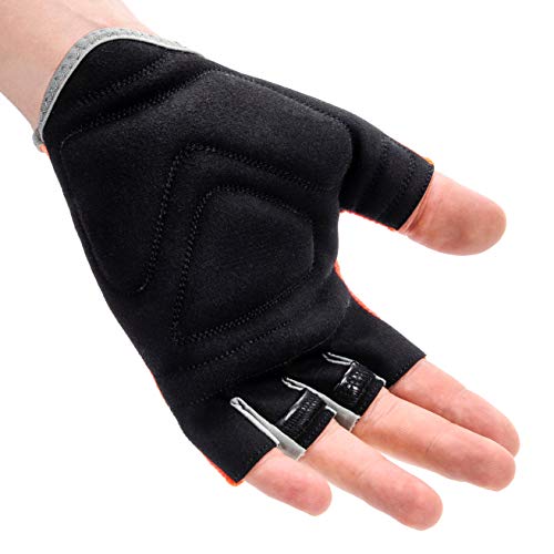 Guantes Bicicleta MTB BMX Ciclismo Montaña Carretera Fitness Gimnasio Bici Escalada Senderismo y Otros Deportes Guantes Deportivos Sin Dedos para Niños Juventud Mujer y Hombre (L ~9,7cm, FLOW41)