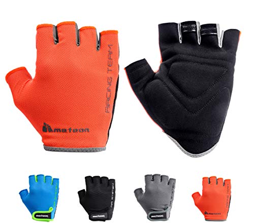 Guantes Bicicleta MTB BMX Ciclismo Montaña Carretera Fitness Gimnasio Bici Escalada Senderismo y Otros Deportes Guantes Deportivos Sin Dedos para Niños Juventud Mujer y Hombre (L ~9,7cm, FLOW41)