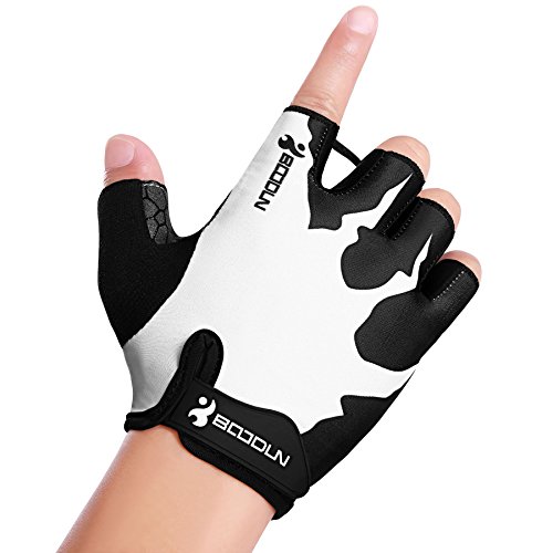 Guantes de Ciclismo Medio Dedo Unisex Guantes de Bicicleta sin Dedos con Relleno Antideslizante para MTB, Ciclismo de Carretera, Gimnasio, Crossfit y Levantamiento de Pesas L