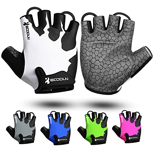 Guantes de Ciclismo Medio Dedo Unisex Guantes de Bicicleta sin Dedos con Relleno Antideslizante para MTB, Ciclismo de Carretera, Gimnasio, Crossfit y Levantamiento de Pesas L