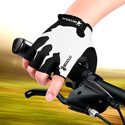 Guantes de Ciclismo Medio Dedo Unisex Guantes de Bicicleta sin Dedos con Relleno Antideslizante para MTB, Ciclismo de Carretera, Gimnasio, Crossfit y Levantamiento de Pesas L